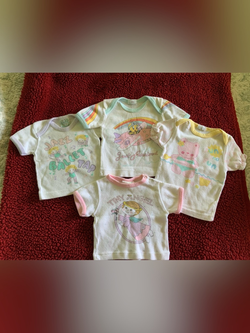 Vintage-4 Baby Short Sleeve Tees fits up to 6 months - White